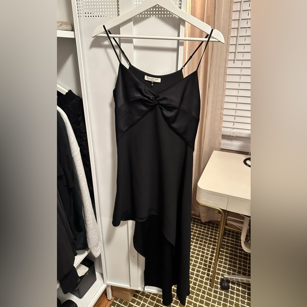 Halston Heritage Black Vintage Asymmetrical Dress